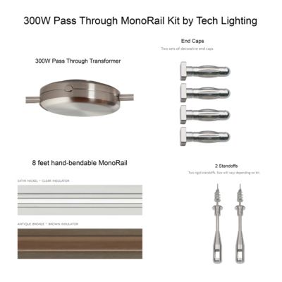 300 Watt Pass-Through Monorail Kit by Tech Lighting - Starlight Lighting USA and Canada